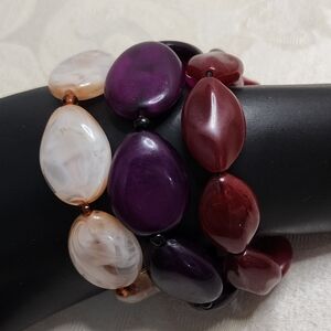 VINTAGE 80S LUCITE STRETCH BRACELETS SET OF 3